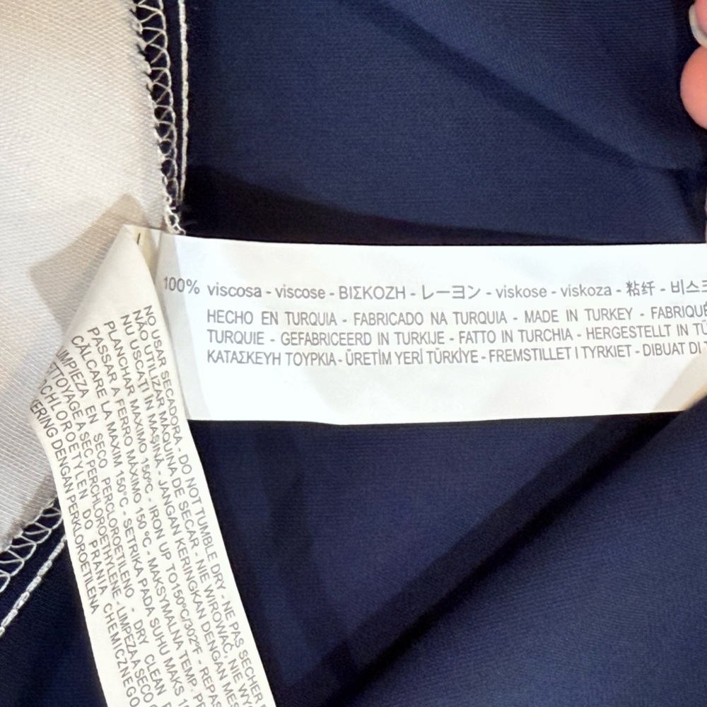 Women’s ZARA Navy & Cream Maxi dress- Size Small - Picture 12 of 13